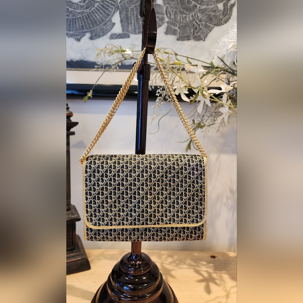 Auth 1970's Christian Dior Diorissimo clutch chain